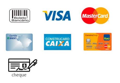 Bandeiras com as formas de pagamento em fundo branco.